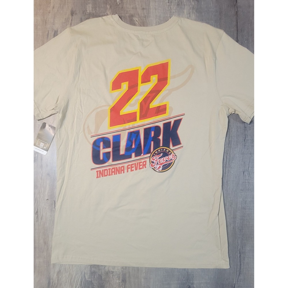 WNBA Indiana Fever Caitlin Clark 22 Graphic T-Shirt Tan Large NEW